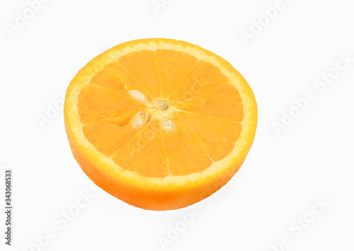 Ripe of fresh orange isolated on white background