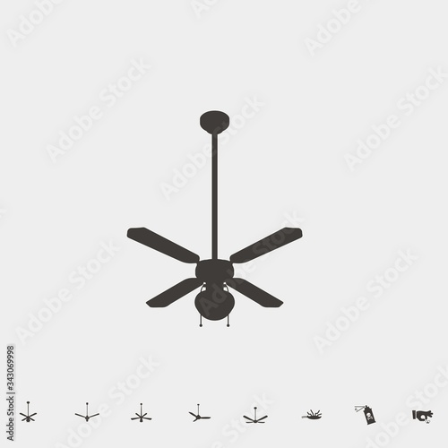 ceiling fan icon vector illustration and symbol for website and graphic design