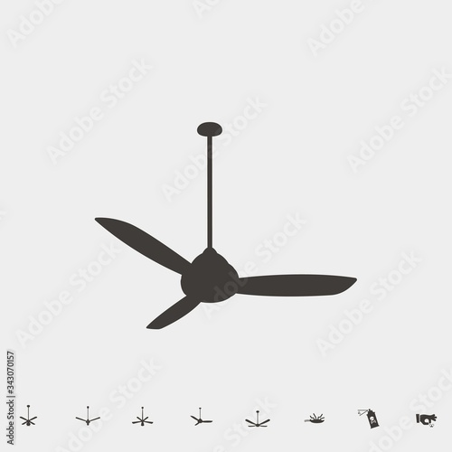 ceiling fan icon vector illustration and symbol for website and graphic design