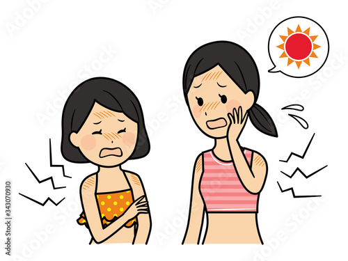 illustration of family members with swimsuits