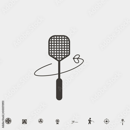 fly swatter icon vector illustration and symbol for website and graphic design