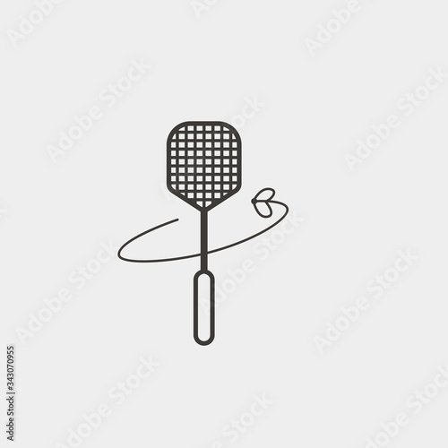 fly swatter icon vector illustration and symbol for website and graphic design