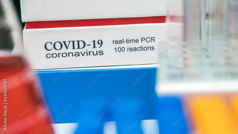 Novel coronavirus 2019 nCoV pcr diagnostics kit. This is RT-PCR kit to detect presence of 2019-nCoV or virus presence in clinical specimens, conceptual image