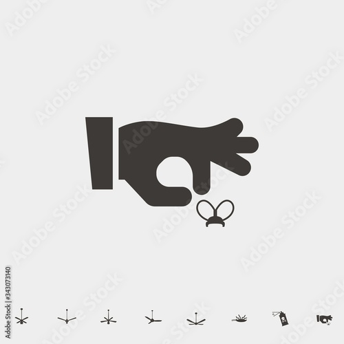 picking insect flyicon vector illustration and symbol for website and graphic design