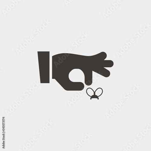 picking insect flyicon vector illustration and symbol for website and graphic design