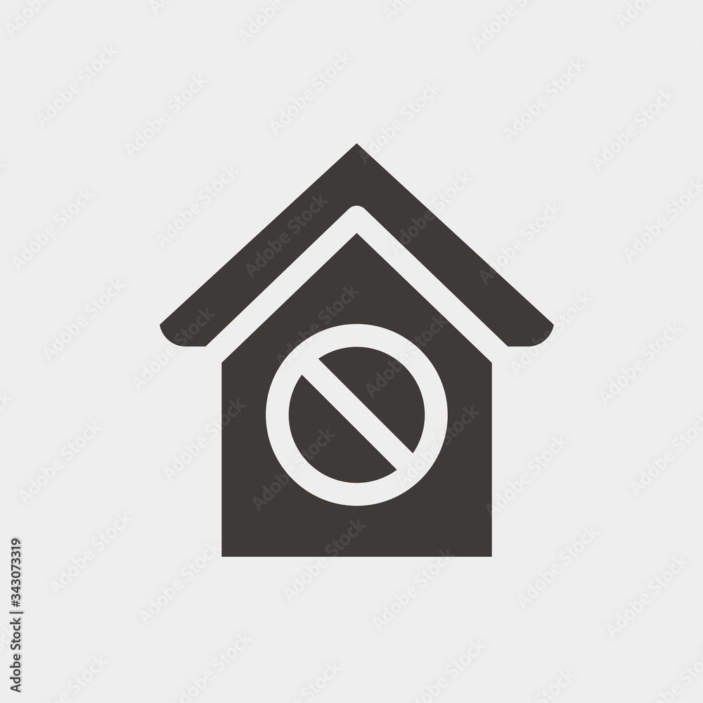 prohibited house icon vector illustration and symbol for website and graphic design prohibited house icon vector illustration and symbol for website and graphic design