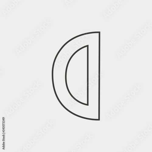 protractor icon vector illustration and symbol for website and graphic design