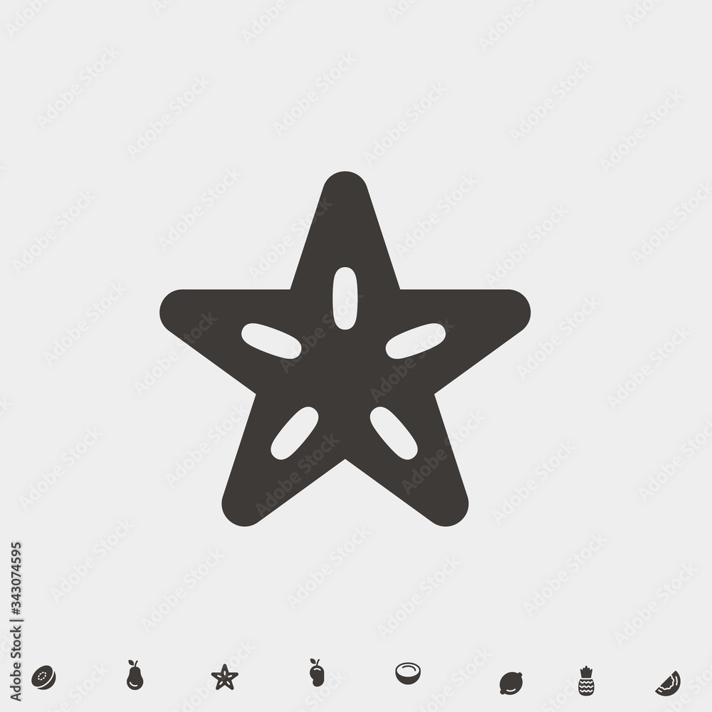 carambola icon vector illustration and symbol for website and graphic design