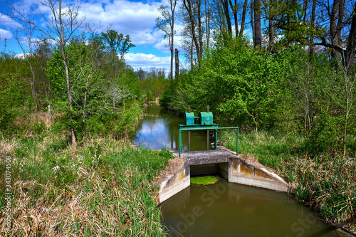 old water gate on the stream