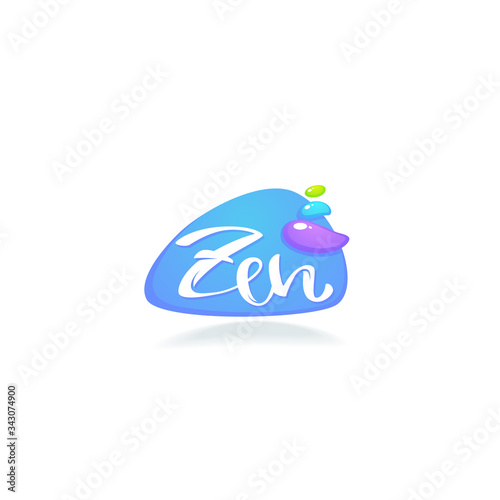 Zen and Meditation logo with lettering composition and spa stones