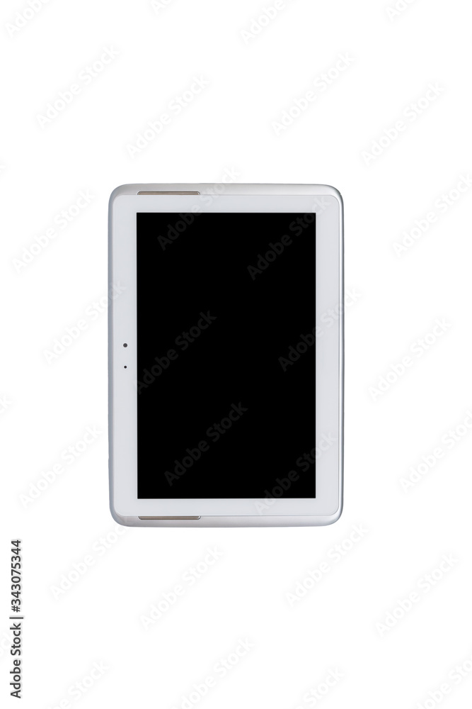 Tablet computer, pen and notebook isolated on over white background Tablet computer, pen and notebook isolated on over white background