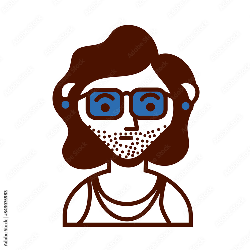 young man with sunglasses avatar character