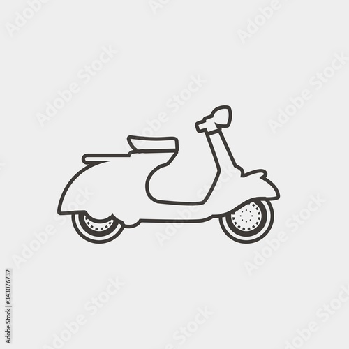 scooter bike icon vector illustration and symbol for website and graphic design