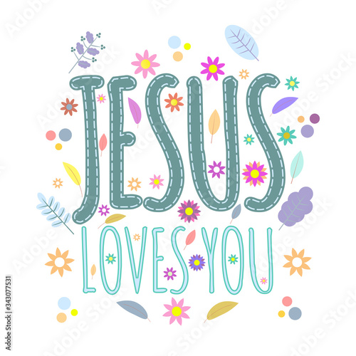 God gives people hope. The Bible, the word of God. Christianity. The number of believers is growing. The inscription Jesus Christ loves you. Holy places. Bible study concept. Colorful vector