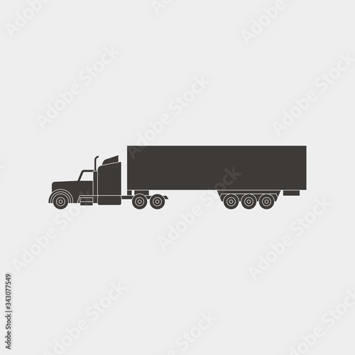 truck and trailor icon vector illustration and symbol for website and graphic design photo