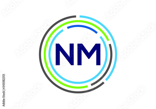 Free Download Initial Monogram Letter N M Logo Design Vector Template. NM Letter Logo Design - GFXLoad