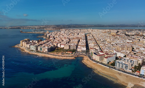 Aerial panorama of Torrevieja cityscape. Costa Blanca. Spain