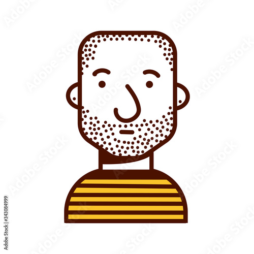 young man shaved head avatar character icon