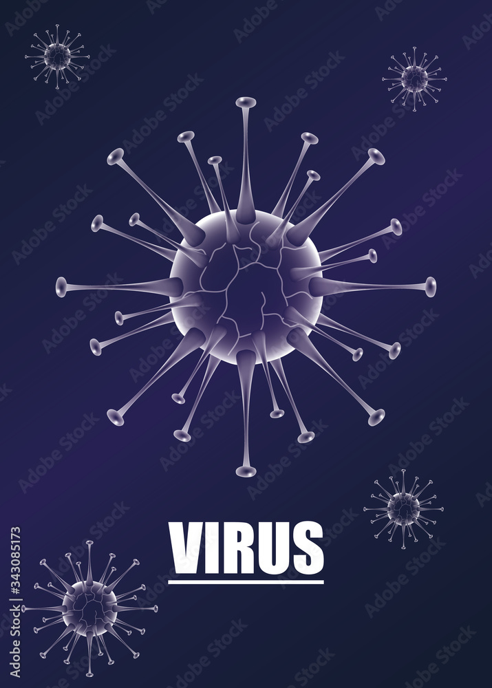 Obraz premium covid19 particles in vibrant purple color background
