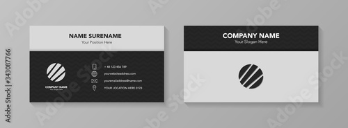 Business card template with creative icons. Vector