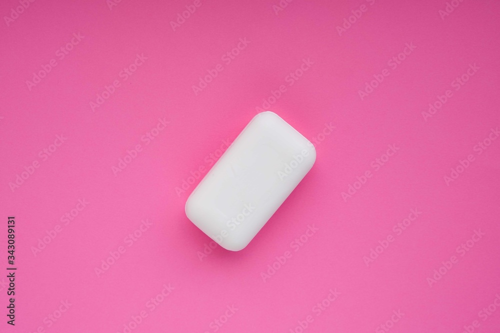 White soap on pink and green White soap on pink and green