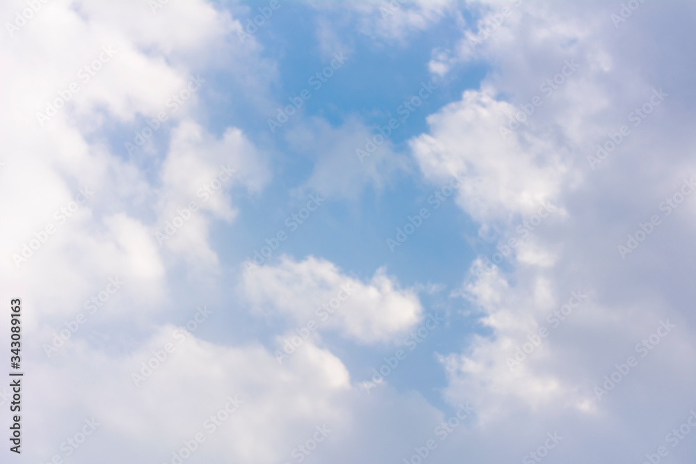 Natural sky. White gentle clouds around a bright blue sky. Wallpaper pastel tone, texture Natural sky. White gentle clouds around a bright blue sky. Wallpaper pastel tone, texture