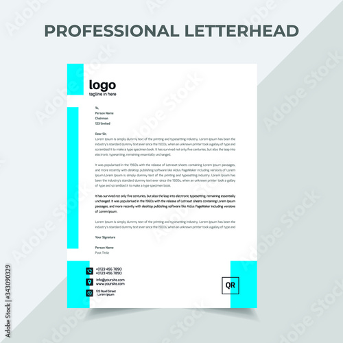 Professional and Modern Letterhead Vector