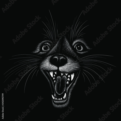 The Vector logo animals howling for tattoo or T-shirt design or outwear.  Cute print style animals howling background. This hand drawing would be nice to make on the black fabric or canvas.