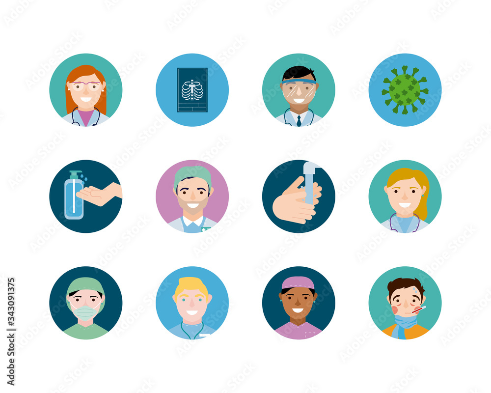 bundle of medical staff set icons bundle of medical staff set icons