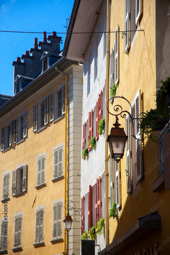 Architecture from old city Chambery, Region Savoy, France