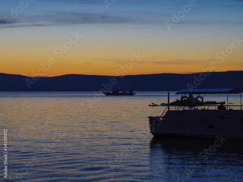 View of Lake Baikal at sunset