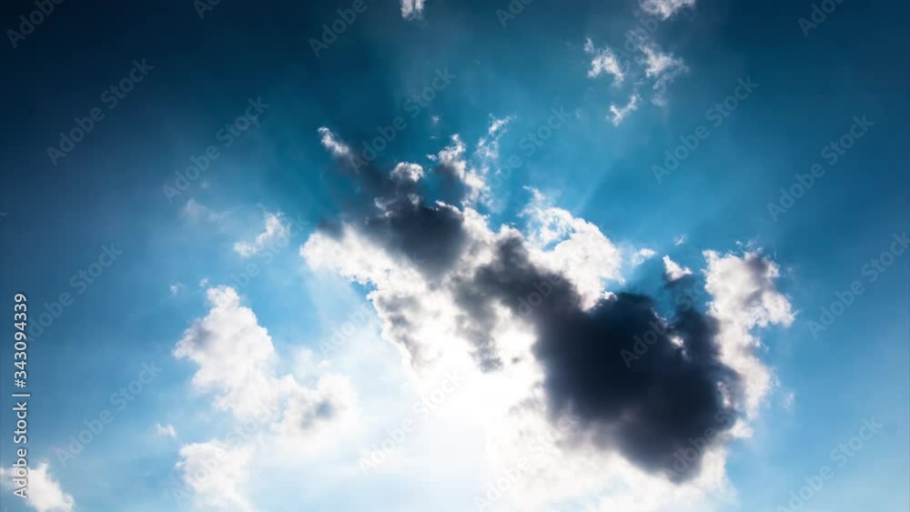 Timelapse vedio ,White clouds forming,Mobile clouds, moved on a clear day and blue sky