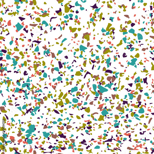 Terrazzo seamless pattern. Bright abstract background.
