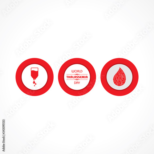 Vector illustration on the theme of world Thalassemia day observed on May 8th every year. Thalassemias are inherited blood disorders characterized by decreased hemoglobin production