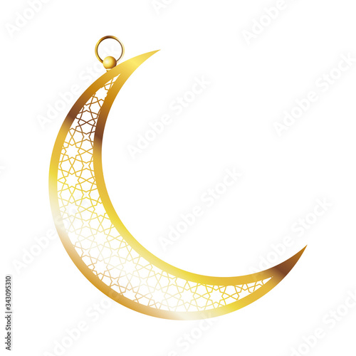 golden moon ramadan kareem decoration