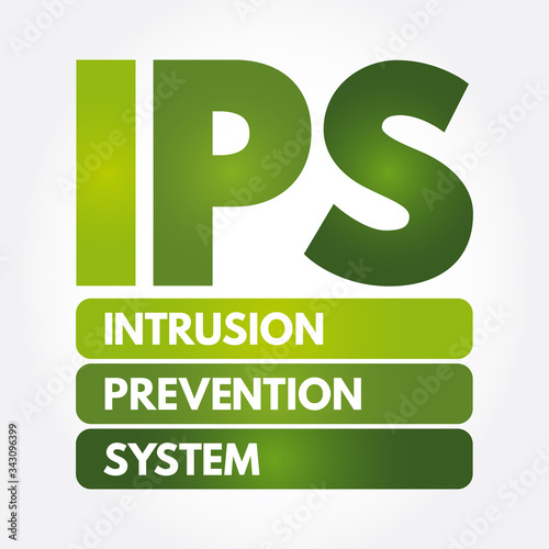 IPS - Intrusion Prevention System acronym, technology concept background