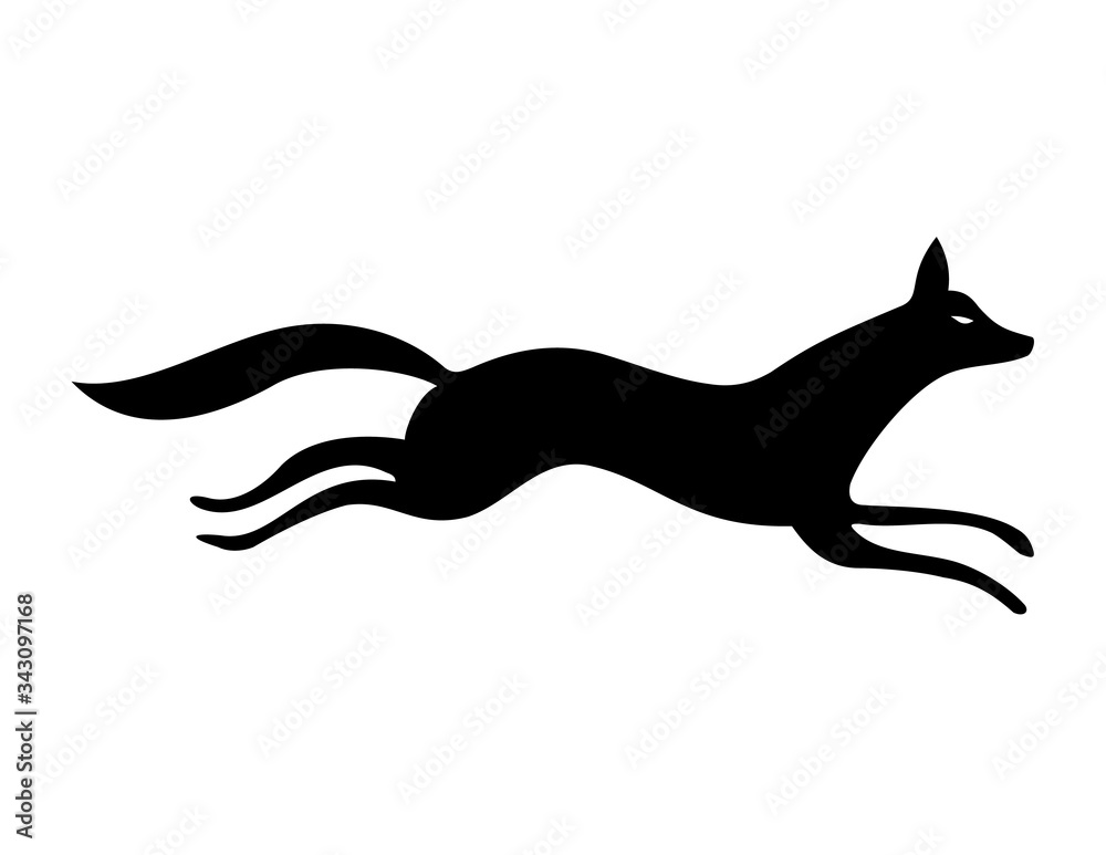 silhouette of a fox
