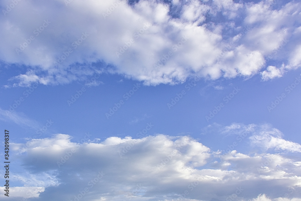 clouds like cotton in a sky