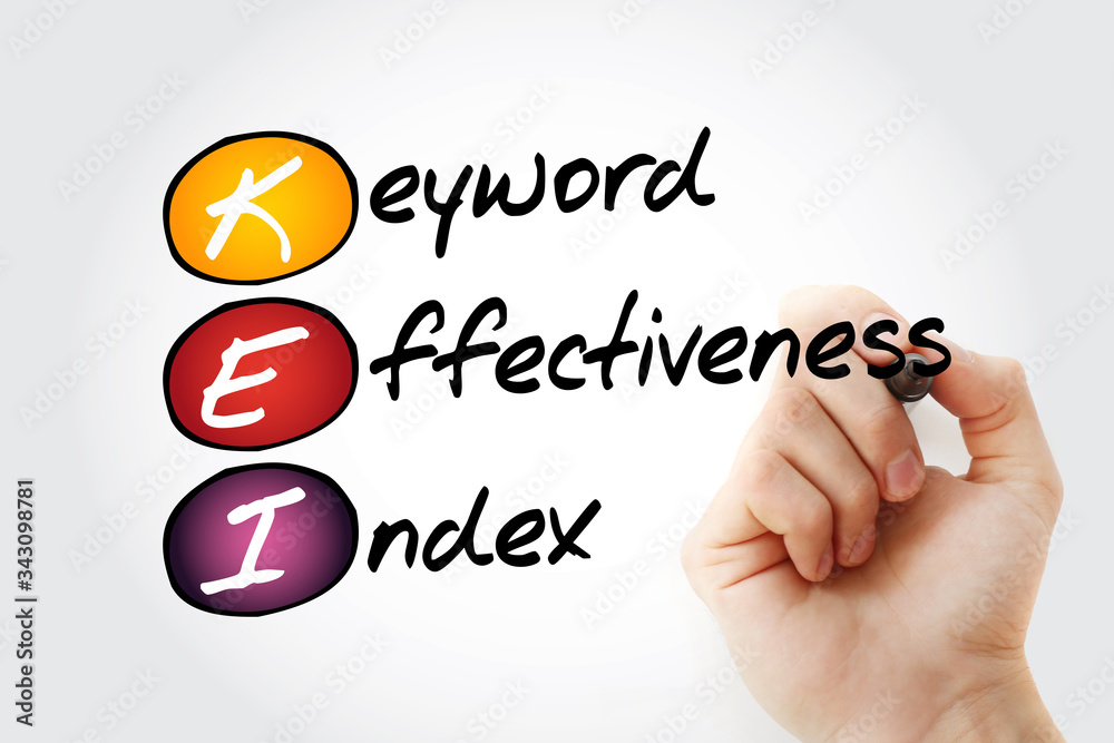 KEI - Keyword Effectiveness Index acronym, business concept background KEI - Keyword Effectiveness Index acronym, business concept background