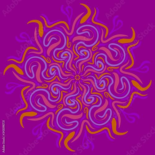 mandala violet pink circle pattern ornament (ID: 343098731)