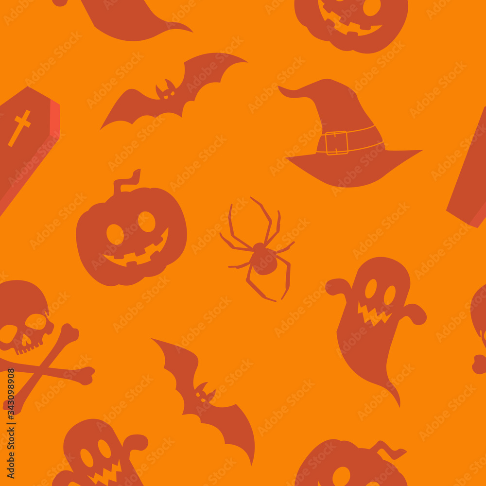 Vector Seamless Pattern Background Halloween Themed