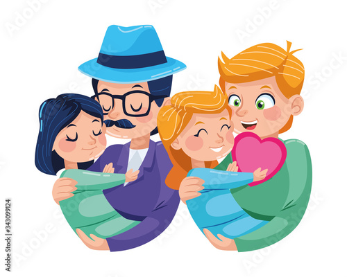 young fathers with little daughters characters