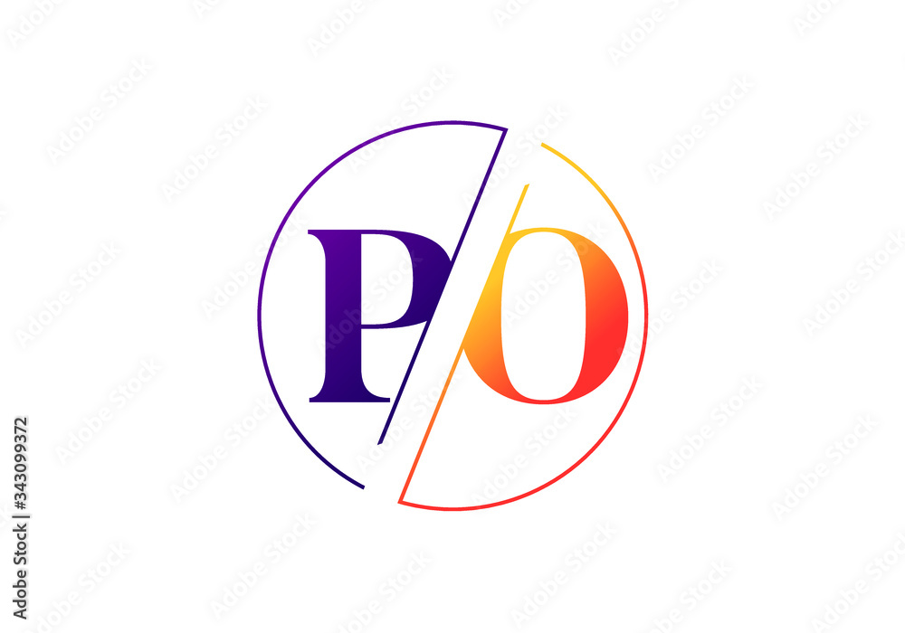 Initial Monogram Letter P O Logo Design Vector Template. PO Letter Logo Design Initial Monogram Letter P O Logo Design Vector Template. PO Letter Logo Design