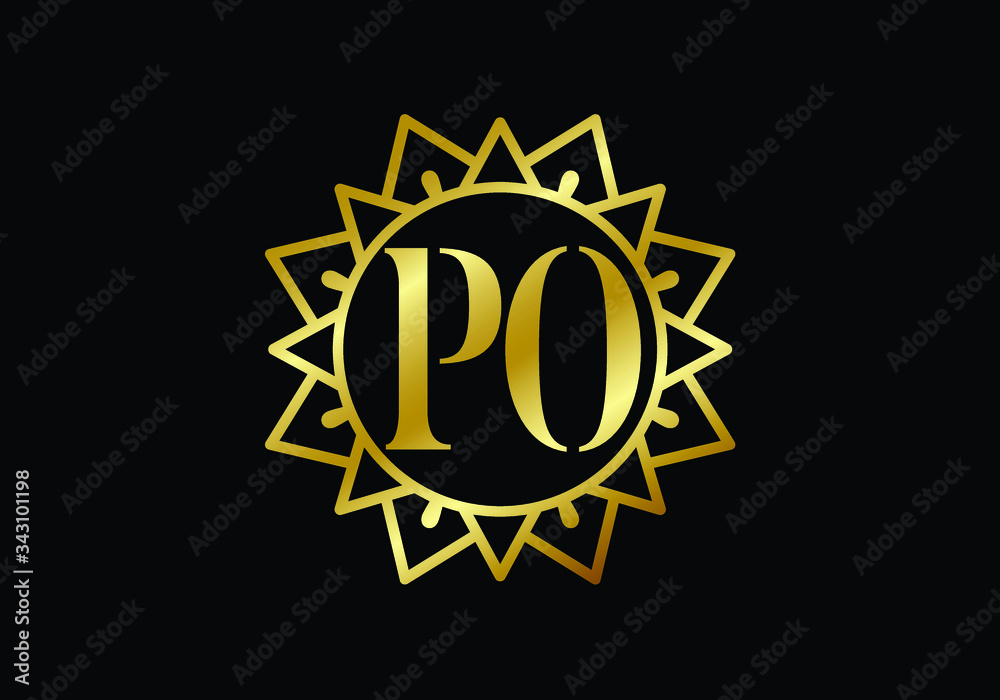 Initial Monogram Letter P O Logo Design Vector Template. PO Letter Logo Design Initial Monogram Letter P O Logo Design Vector Template. PO Letter Logo Design