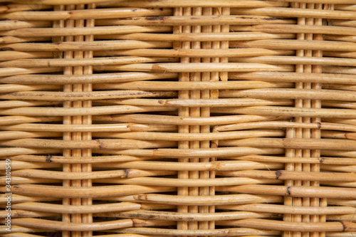 close up woven bamboo pattern background.
