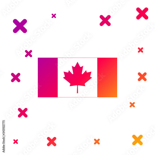 Color Canada flag icon isolated on white background. Gradient random dynamic shapes. Vector Illustration