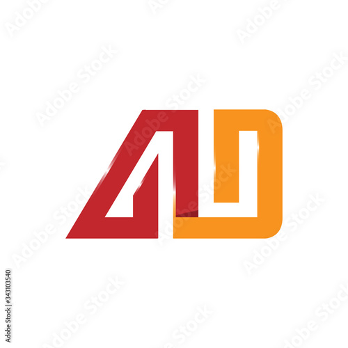 Initial letter ad red and orange color logo