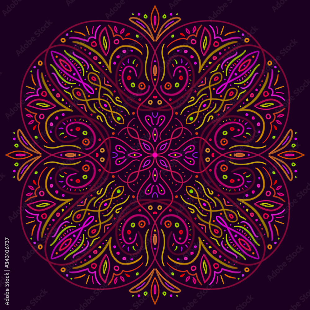 mandala violet pink circle pattern ornament