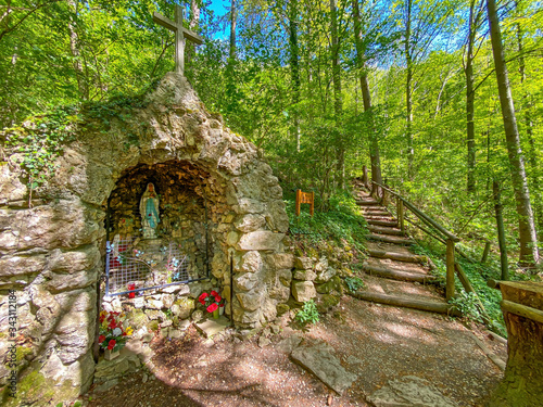 Kloster Ave Maria bei Deggingen mit Lourdes Grotte - Schwäbische Alb, Landkreis Göppingen photo