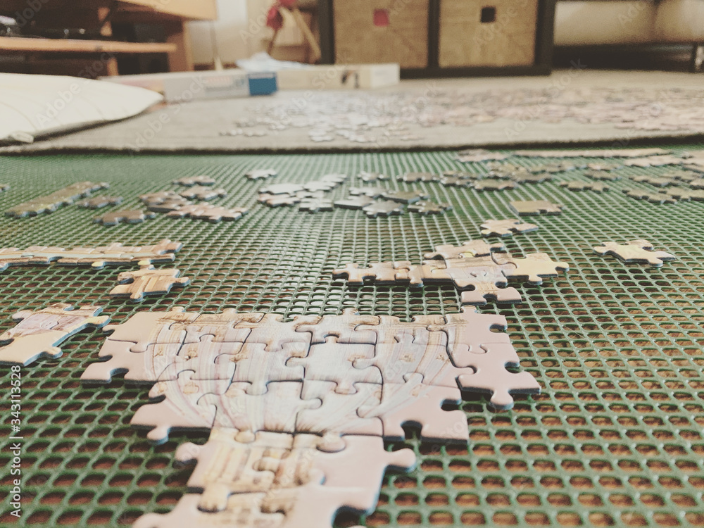 Naklejka premium close up of a puzzle